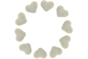 CARTSYOU Heart Shape Felt Wool Beads Balls Pom Pom Handmade DIY for Craft Dream Catcher Baby Mobile Pompom Home Decor Nursery Party Props (Beige 30mm 10pcs)