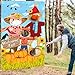 Blulu Thanksgiving Toss Game Fall Festival Game Banner with 3 Scarecrow Bean Bags Pumpkin Toss Decoration Turkey Harvest Games for Kids Family Friends Autumn Give Thanks Theme Party Favors Supplies