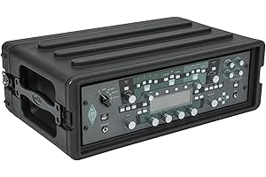 SKB Shallow Rack 3U - Roto-Molded for Durability & Impact Resistance, Waterproof & Stackable Design, with Twist Latches & Rubber Feet - Ideal for Secure Equipment Storage & Transport, Black