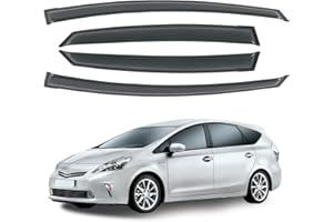 CHYKORLA Rain Guards Fit for Toyota Prius 2010-2015 (Excludes Prius V & Prius C), Outside Mount Side Window Visor Deflector, Dark Smoke Wind Deflectors, 2011 2012 2013 2014