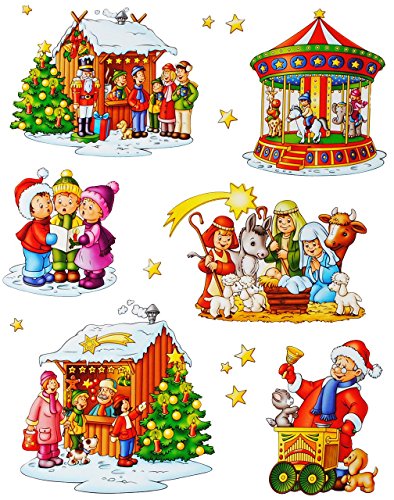 Unbekannt 1 Bogen Statisch Haftende Fensterbilder Wunderschöne Weihnachten Weihnachtskrippe Schneemann Weihnachtsbaum Weihnachtsmann