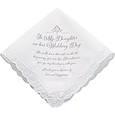 Lillian Rose mens Lillian Rose Daughter Verse Wedding Gift Keepsake Hankie, Multi-colour, One Size US, 6.5"