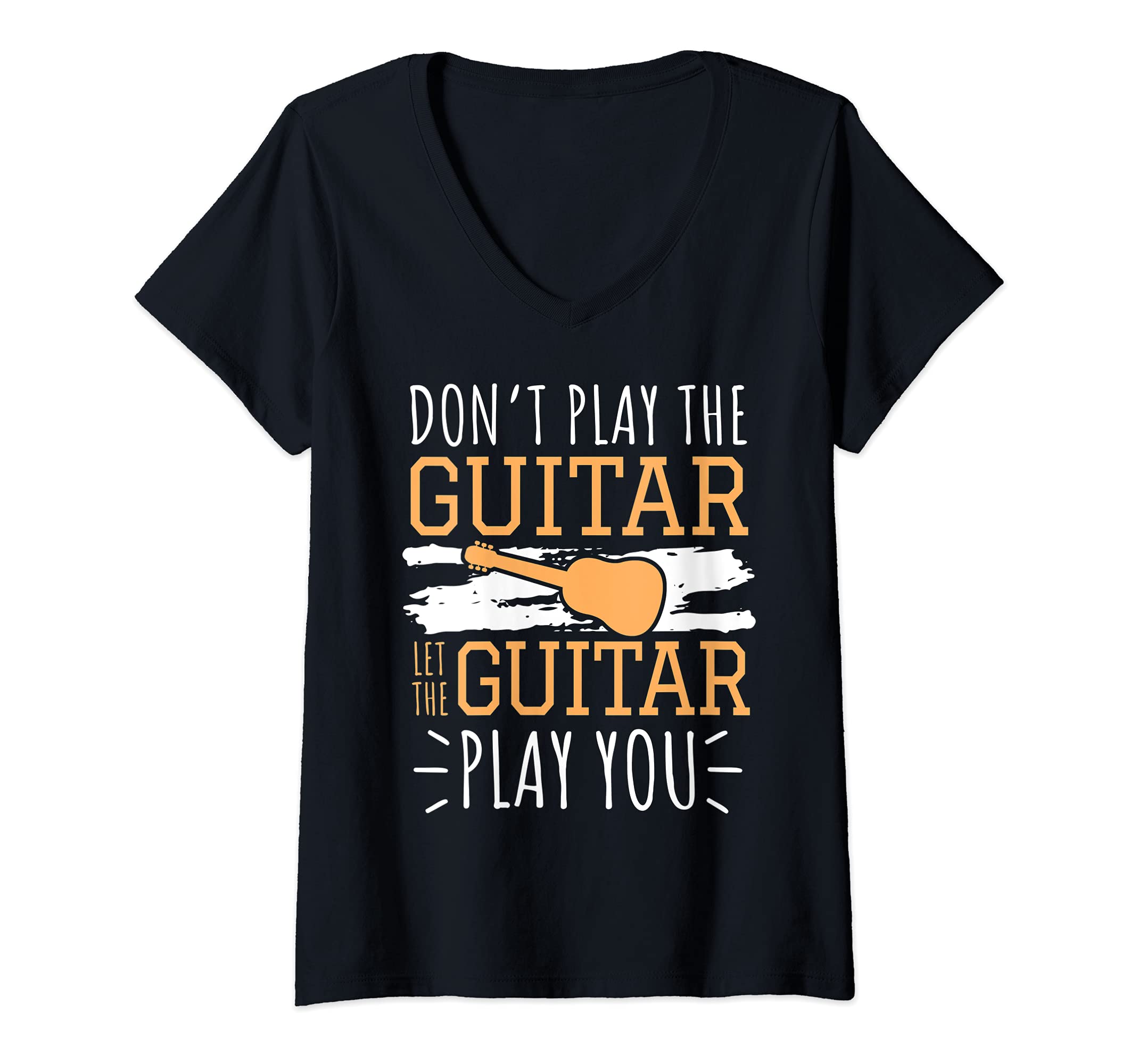 Womens Cool Guitar Player Quote Jazz Guitarist Freestyle Improvise V-Neck T-Shirt