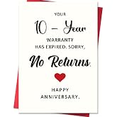 Smithtuy 10th Anniversary Card, 10 Year Anniversary Card Gifts for Him Her | Funny Tin Wedding Anniversary Cards Gifts for Husband Wife Couples, 10 Year Anniversary Cards for Women Men