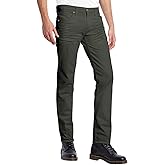 ETHANOL Mens Comfy Stretch Slim Fit Straight Casual Pants with 5 Pockets Design Pants