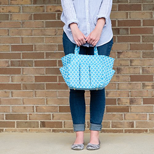 Small Garden Tote Bag, Utility Bags for Gardening, Car Totes, Organization, (Aqua Blue)
