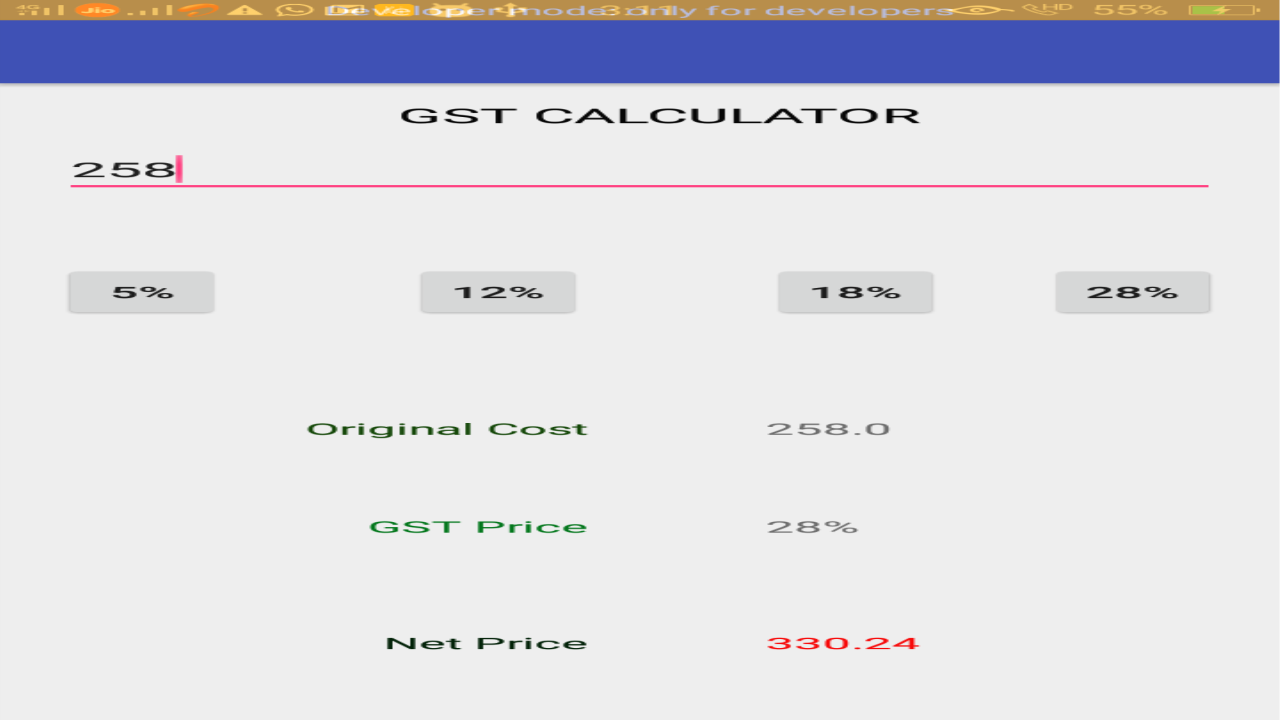 Simple GST Calculator for Android