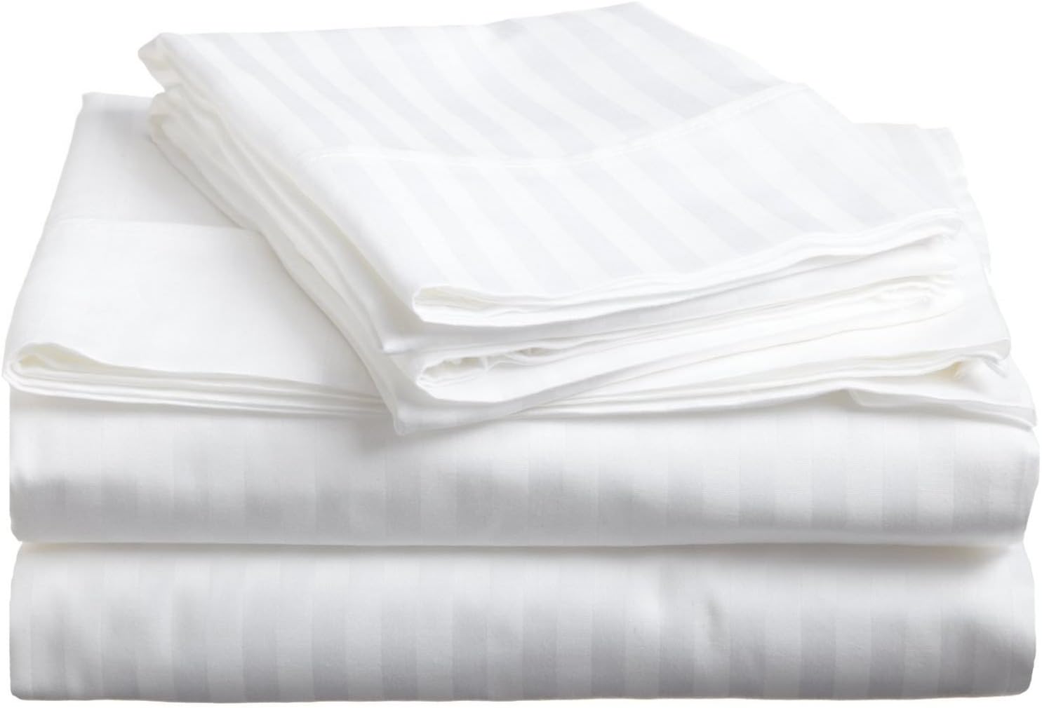 600 TC Super Soft 100% Egyptian Cotton Bedding 3 Piece Set Duvet Cover With Two Pillowcase Double Size White Stripe …