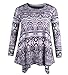 ZERDOCEAN Women's Plus Size Long Sleeve Printed Tunic Flowy Top Loose Fit Shirt 01 1X