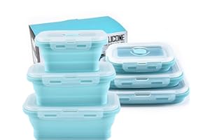 Elegauit Collapsible Bowls, 3 Pcs Silicone Collapsible Storage Containers Sets with Lids for Microwave, Dishwasher, Freezer, 