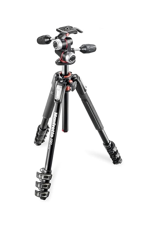 Manfrotto 190 Xpro- Kit trípode con rótula de Bola, 4 Secciones ...