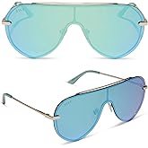 DIFF Imani Designer Oversized Shield Sunglasses for Women UV400 Protection