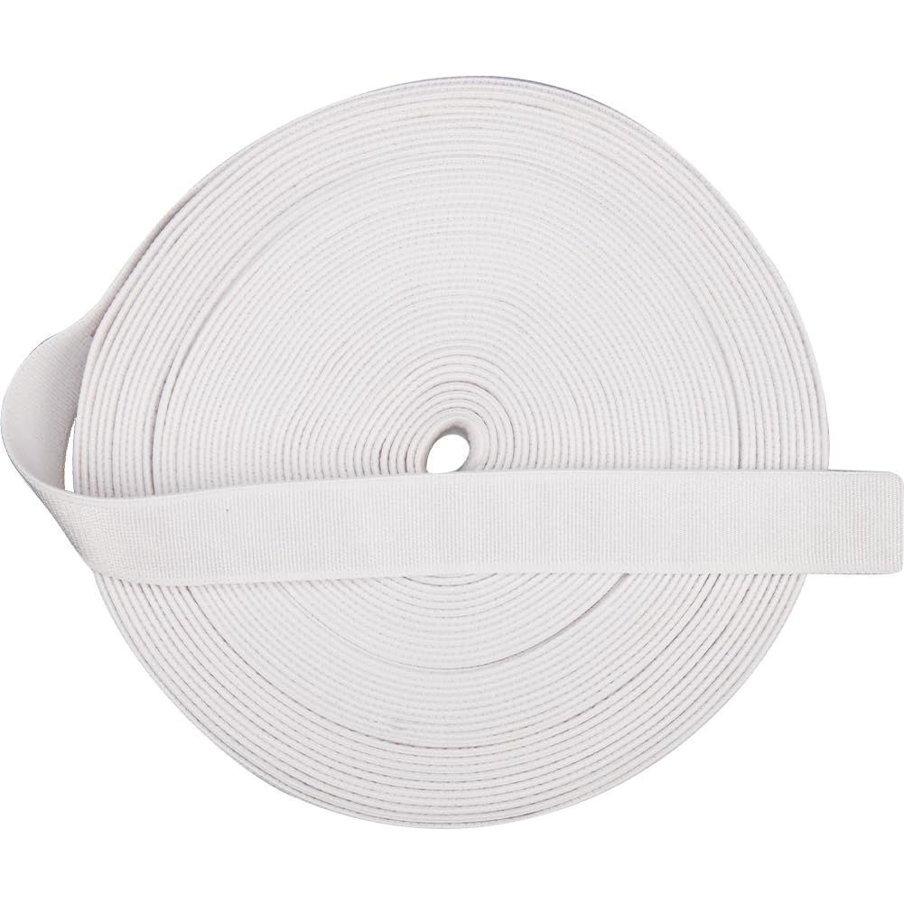 GORGECRAFT 10M Bra Strap Elastic Band 15mm Plush Flat Stretch Tape Trim Spandex Ribbon Roll Spool for DIY Sewing Bra Straps Lingerie Underwear Shoulder Strap Making Hair Tie White