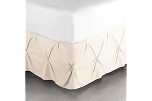 Jupe de lit plissée - Facile à installer - 35,6 cm - Jupe de lit plissée en microfibre douce de qualité hôtelière - Jupe de l