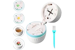 LAUHUW Pill Cutter,Pill Crusher,Pill Cutter 1/4 Splitter for Small and Tiny Pills,4 Functions Pill Cutter 1/4,Pill Grinder,Pill Organizer, Suitable for Carrying On The Go (Blue)