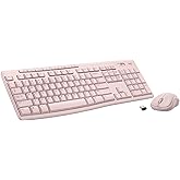 Logitech MK270 Full Size Wireless Keyboard and Mouse Combo - Rose | Full size keyboard with spill-resistant design, compact ambidextrous mouse, connect via single included USB-A Nano Receiver