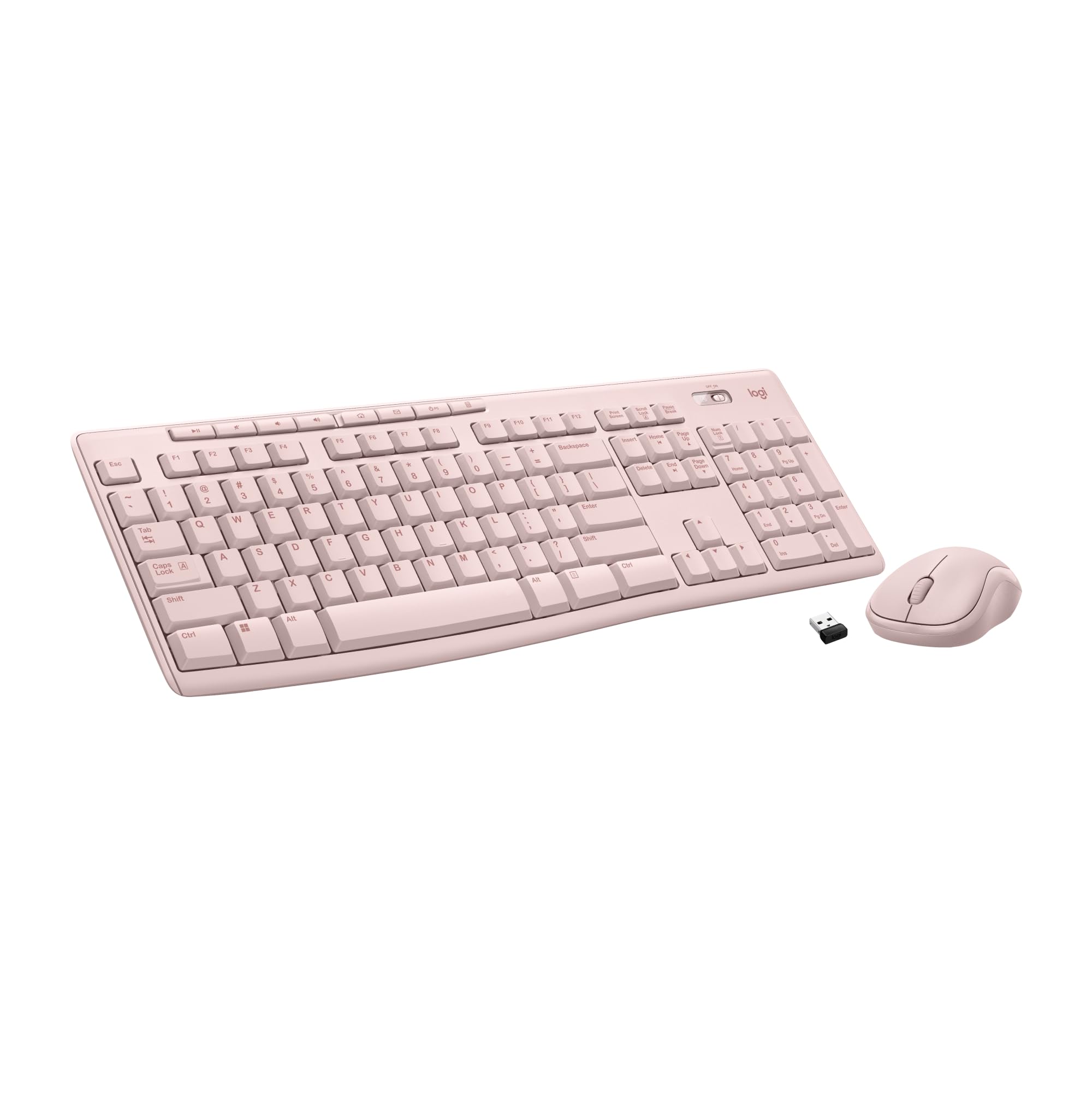Photo 1 of Logitech MK270 Wireless Keyboard and Mouse Combo for Windows, 2.4 GHz, 8 Multimedia Keys, PC, Laptop, Wireless Keyboard Compact Mouse Combo - Rose