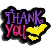 WUZYOU Halloween Business Stickers, Thanks You Labels for Online Stores Retail Shops and Small Businesses, Spooky Bat Design Perfect for Packages and Gift Wrapping, 200 PCS