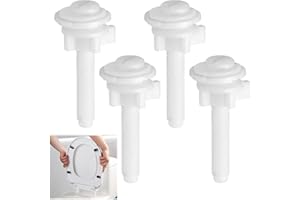 MILAKE 4 Pcs Universal Toilet Seat Screws Replacement Kit, Heavy Duty Plastic Bolts with Nuts & Washers for Top Mount Hinges, Rust-Resistant Toilet Seat Screws for Most Standard Toilets(White)