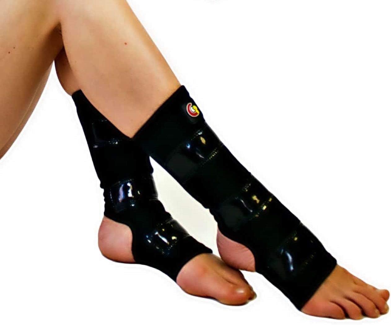 Mighty GripBlack Pole Dancing Ankle Protectors with Tack Strips for Gripping The Pole (1 Pair)