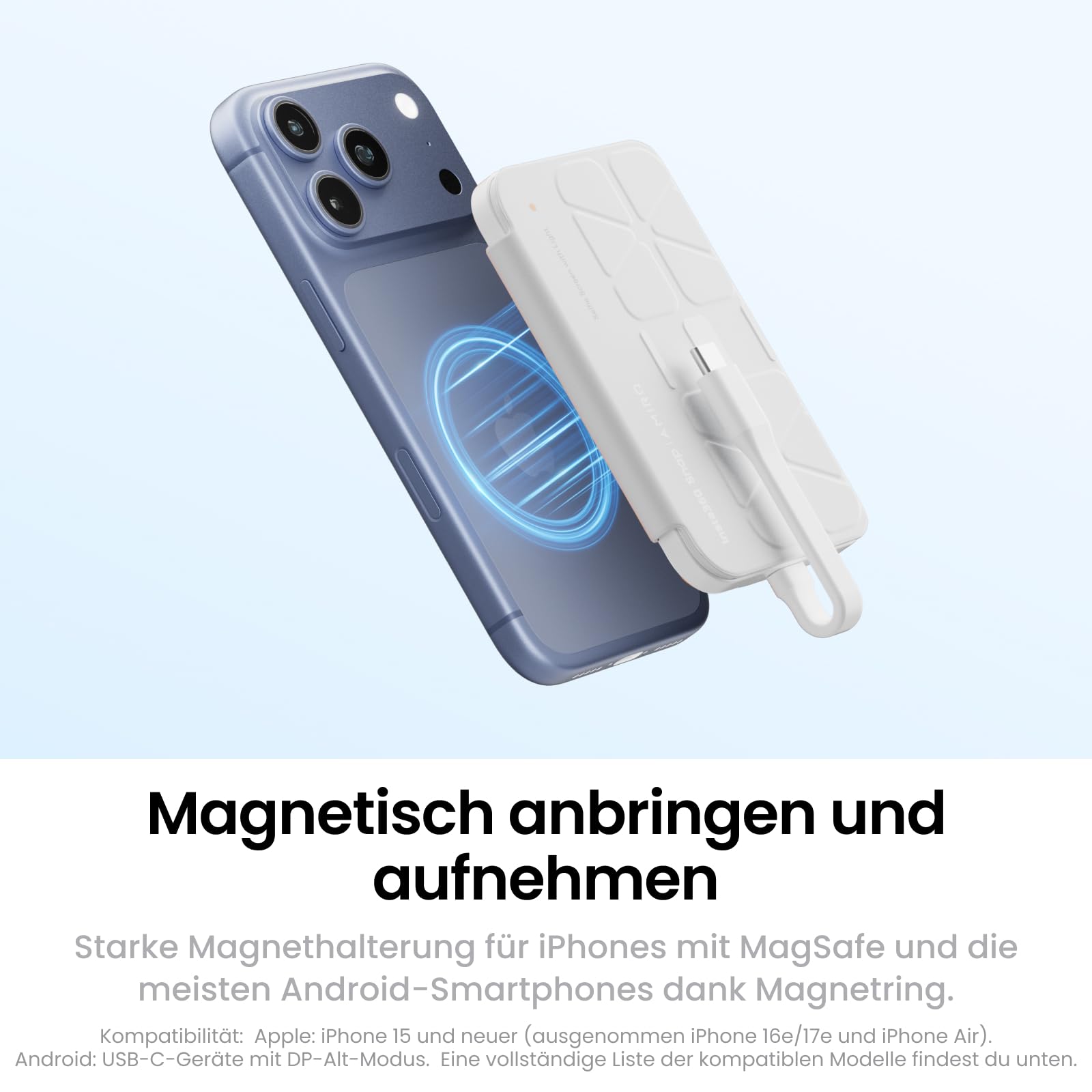 Insta360 Snap Selfie-Bildschirm mit Licht – Magnetischer 4K Selfie-Monitor für Selfies, Vlogging, Kompatibel mit iPhone 15/16/17 Pro, Einstellbares Licht, Touchscreen-Steuerung, Kabel-Sofortverbindung 6