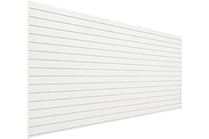 Neoaider Slatwall Panel 8 FT x 4 FT, Interlocking Slat Wall Paneling Garage Wall Organizer, Wall Mounted PVC Slat Wall Panels, Suitable for Garage Wall Storage, Slatwall Board, Shelves - 32 SQFT