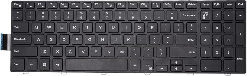 cigemay Replacement Keyboard for DELL 15 3000/5000/17-5000 101 Keys ABS