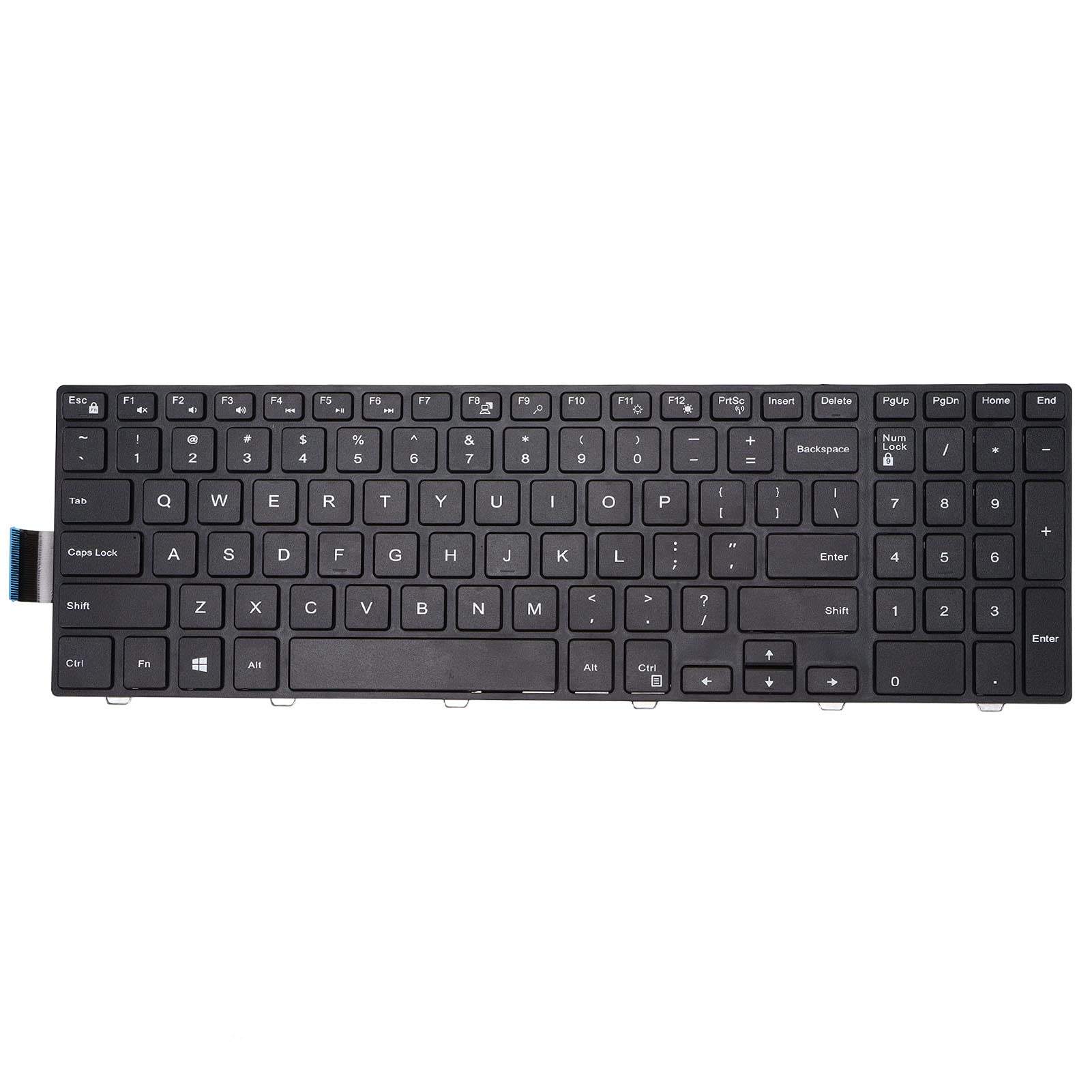 Topiky Replacement Keyboard with 101 Keys Compatible with for 15 3000/15 5000/17‑5000/5547/3542 Laptop Notebook Black US Layout