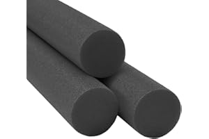 Chochkees Black Pool Noodles Swimming Solid Core Foam Tube, Floating Thick Noodles for Floating, Pool Accessories, 52"