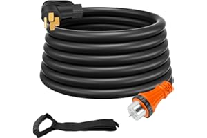 Rophor 50 Amp Generator Cord 25 Feet, NEMA 14-50p to CS6364 & SS2-50R Generator Emergency Power Cord, 125/250V, 12500 Watts, Perfect for Generator to House Connection