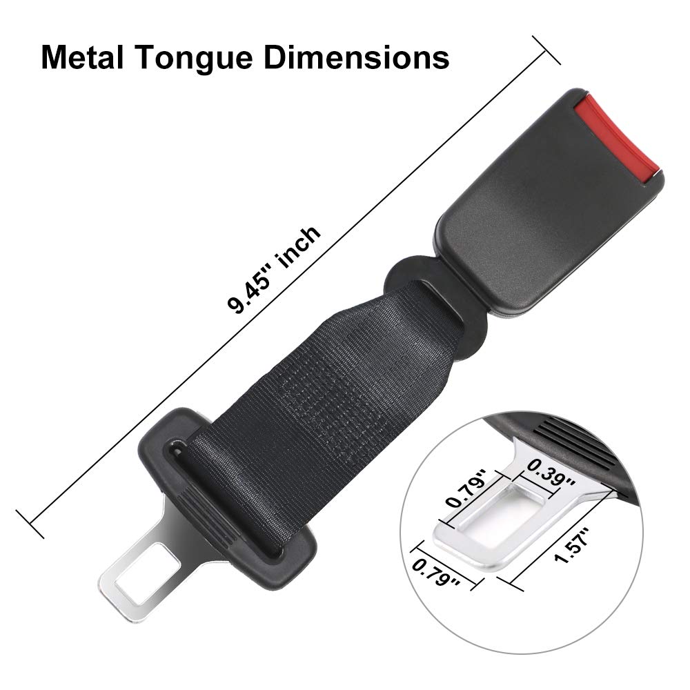 Seat belt Extenders & Pads Kit for Cars - 7/8\'\' Seatbelts Extension Adjuster for Adults and Kids, E4 Safety Certified