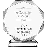 Crown Awards Customized Crystal Trophy, 8.75" H Personalized Magnitude Award with Custom Engraving Prime