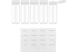 Venicor 5 Pack 3.4 oz (100ml) Travel Bottles for Toiletries - TSA Approved Plastic Empty Travel Size Shampoo Bottles Containers with Labels - Wide Mouth