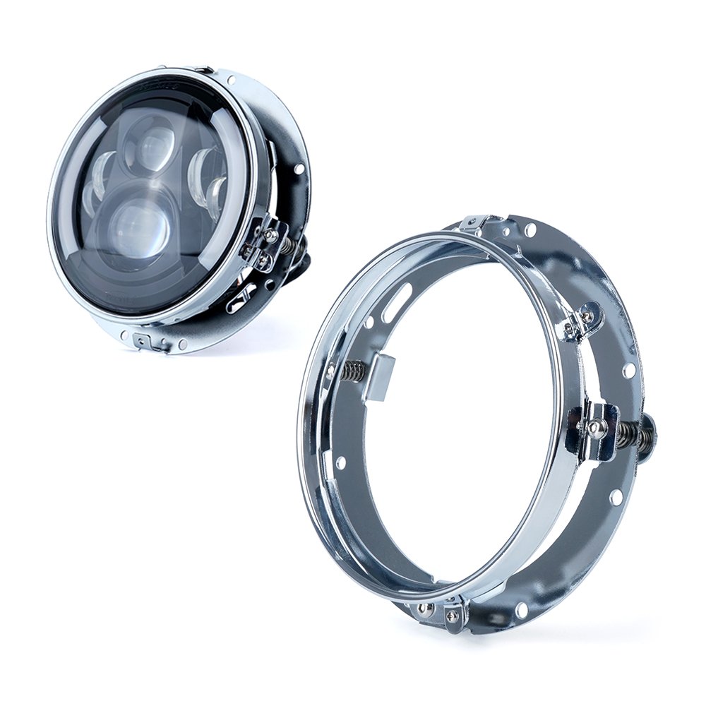 Xprite 7 Inch Led Headlight Bracket for Harley Davidson Motorcycle Chrome Round Ring Mounting