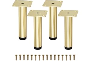 M MIMHOOY Furniture Legs 6 inch, Metal SOFE Legs Set of 4 Gold Dresser Legs for Sideboard Cabinet Sofa Couch Ottoman (6" / 15cm, Gold)