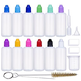 12x Tropfflasche 100ml Efantur Liquidflasche 100ml Dropperflasche für E-Liquids/E-Zigaretten/Öle Augentropfen -17 tlg. Set 12pcs Liquidflaschen 100ml/Pipette/Trichter/100ml Messbecher/20 Etiketten