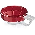 Fine ﻿Mr Lather Bowl, ﻿Gentleman's Ceramic Shaving Cream Bowl, Aerating Ribbed ﻿Texture, Brush Holder, Wall Mount Hole, Dark Color for Visual Contrast, Premium Stoneware Construction (Red)