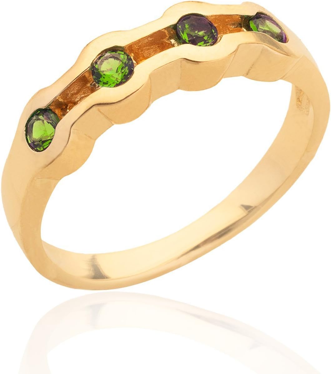 Peridot Gemstone Stacking ring Simple Multistone Everyday ring 14ct Gold Filled or 925 Sterling Silver jewellery Birthstone Delicate ring for women