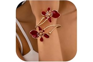 Your Always Charm Arm Cuff Jewelry for Women Adjustable Flower Cuff Bangle Bracelet Gold Armband Upper Jewelry Gifts for Women Greek Goddess Costume Accessories