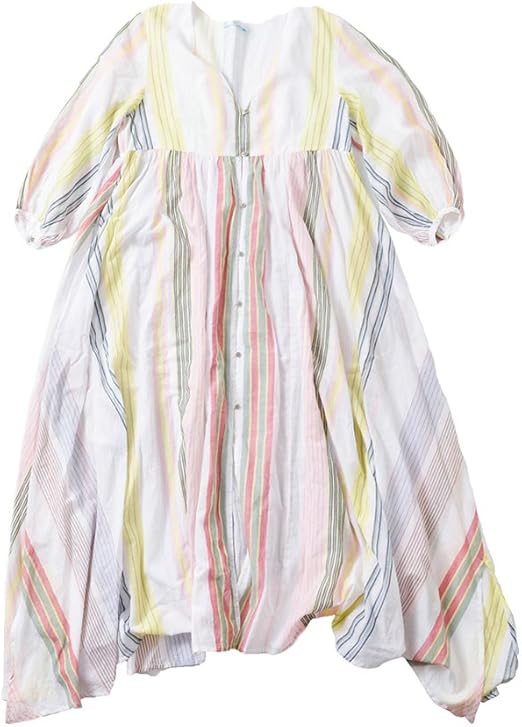Amazon ヌキテパ Ne Quittez Pas コットンマルチストライプvネックワンピース F マルチ o F Multi ワンピース チュニック 通販