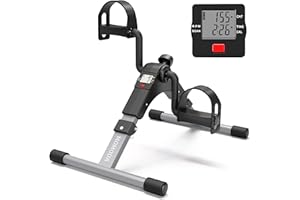 Under Desk Bike Pedal Exerciser Mini Bike for Leg/Arm Bike Foldable Peddler with LCD Display for Home/Office