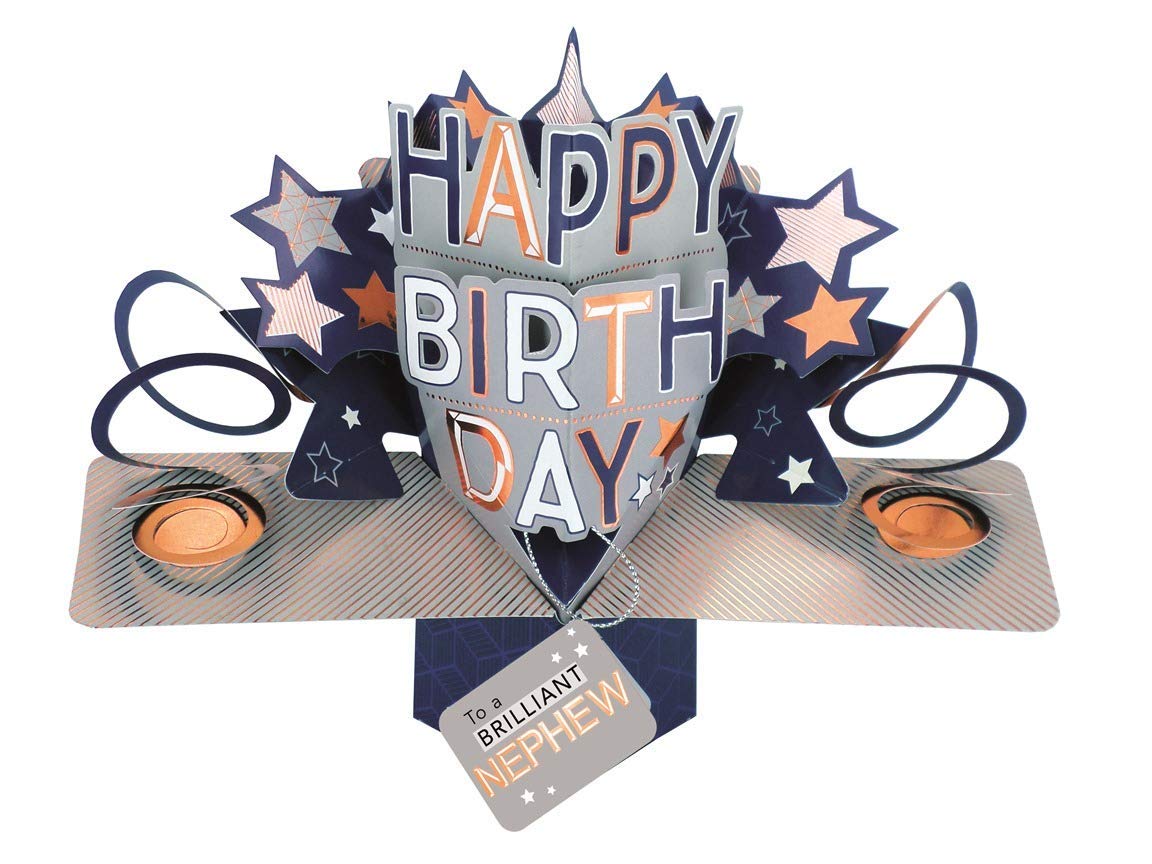Second Nature Brilliant Nephew Happy Birthday Pop-Up Greeting Card Pop Up Cards POP198MC12