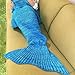 YING LAN Mermaid Tail Crochet Blanket Sofa Quilt for Adult Living Room, All Seasons Soft Sleeping Bags(63