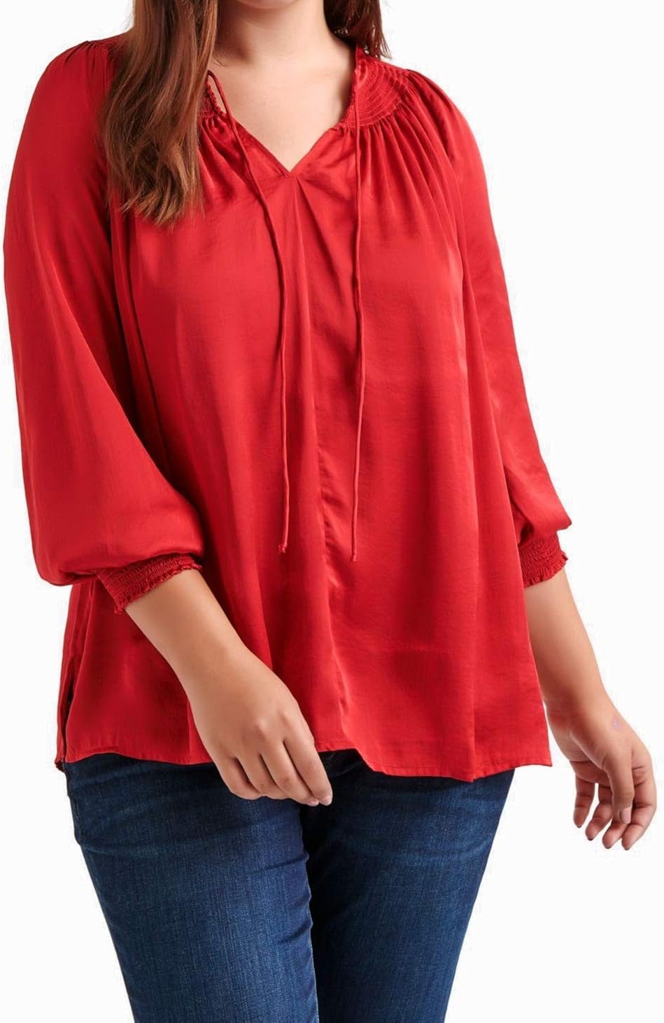 satin peasant top