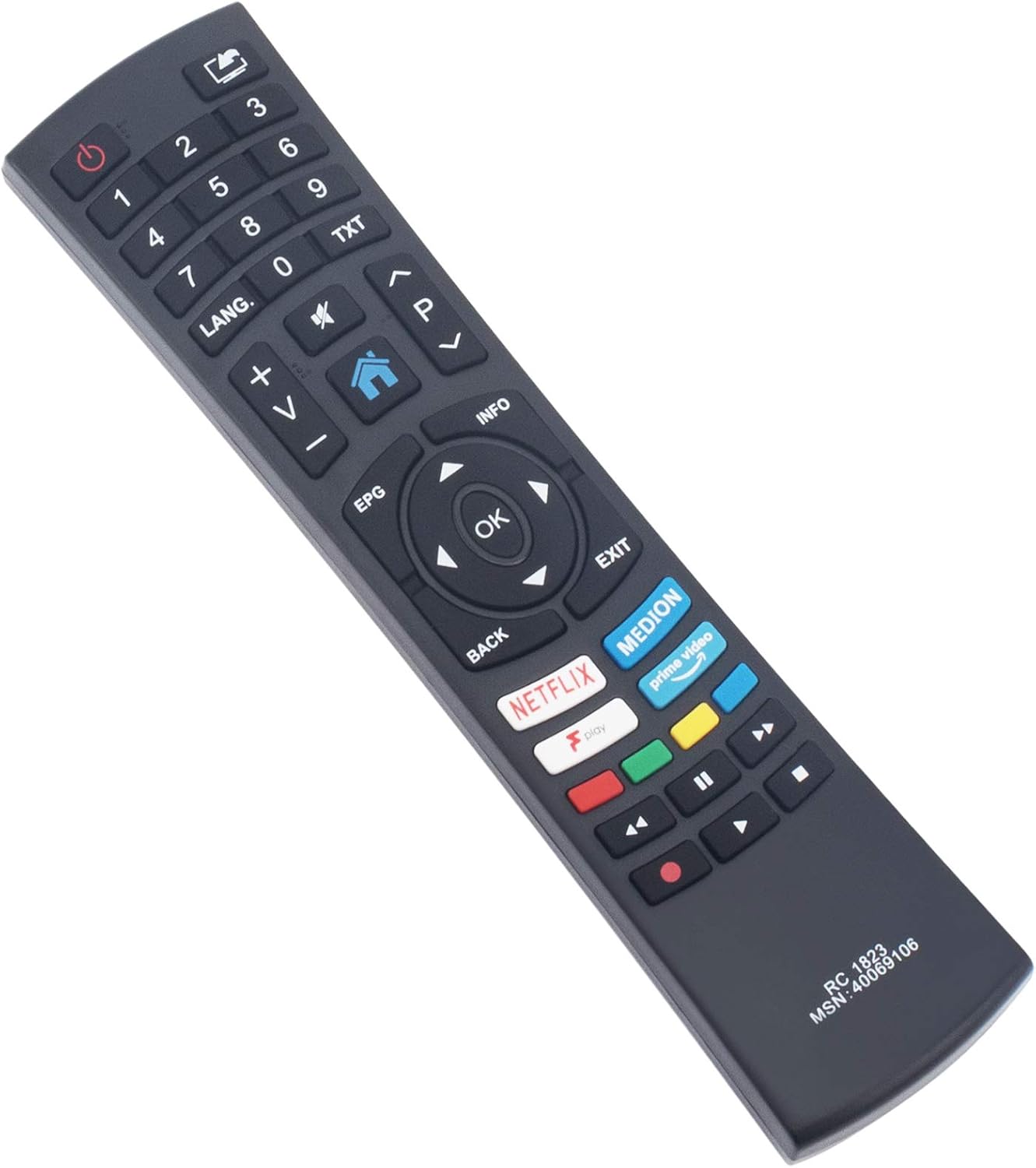VINABTY RC1823 Replacement Remote Control Fit for Medion Smart Full HD TV LIFE P13901 (MD 31373) - Image 4