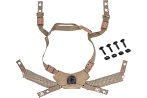 Jiawu Helmet Chin Strap, Adjustable Tactical Helmet Dial Suspension System Chin Strap for Fast, MICH, Wendy, Universal Comfort Helmet Accessory Replacement with Bolts and Screws