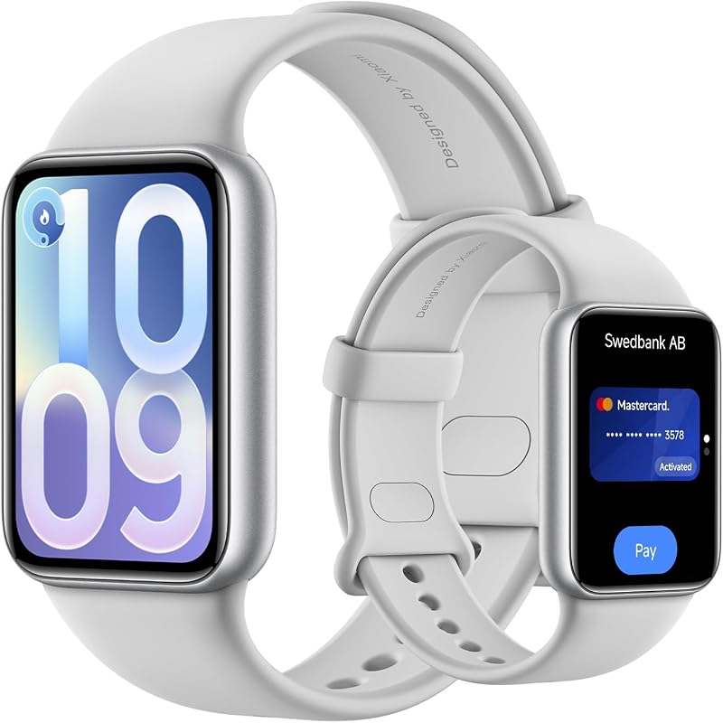 Smart Band 10 Pro NFC, Bracelet Connecté, Argent