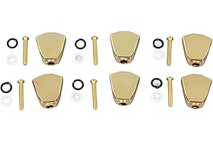 MOTOULAX 6PCS Guitar Tuner Machine Handle Tuning Key Button Head Metal Guitar Tuning Peg Button (gold)