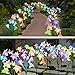 Outdoor Solar Butterfly Garden Stake Lights,2Pack Digiroot Solar Powered Lights with 8 Lily Flower&2 Butterfly,Multi-color Changing LED Solar Decorative Lights for Garden,Patio,Backyard(Purple&White)