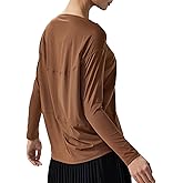 altiland Boat Neck Long Sleeve Workout Shirts for Women, Buttery Soft Running Gym Athletic Yoga Tops Loose Fit